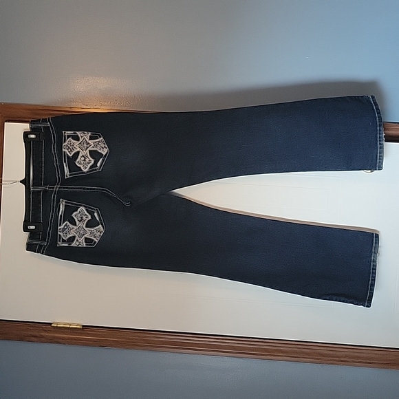 ND Weekend Women's Bootcut Jeans with beautiful embroidery Cross pockets Size 12 - Picture 4 of 9